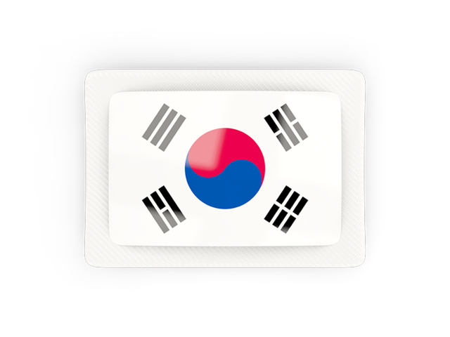 Прямоугольная карбоновая иконка. Скачать флаг. Южная Корея