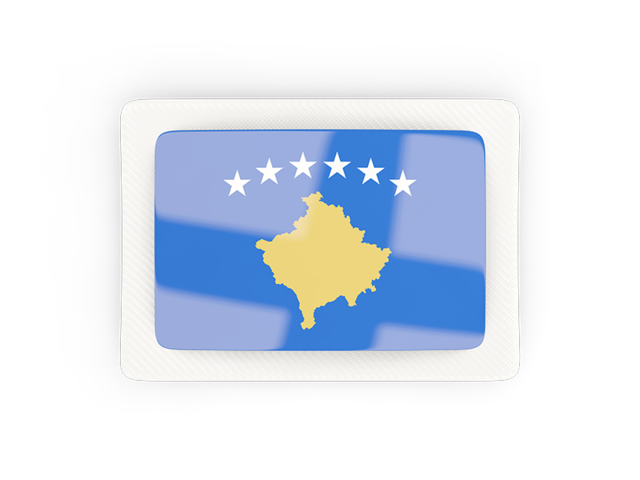 Прямоугольная карбоновая иконка. Скачать флаг. Косово