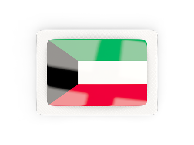 Прямоугольная карбоновая иконка. Скачать флаг. Кувейт