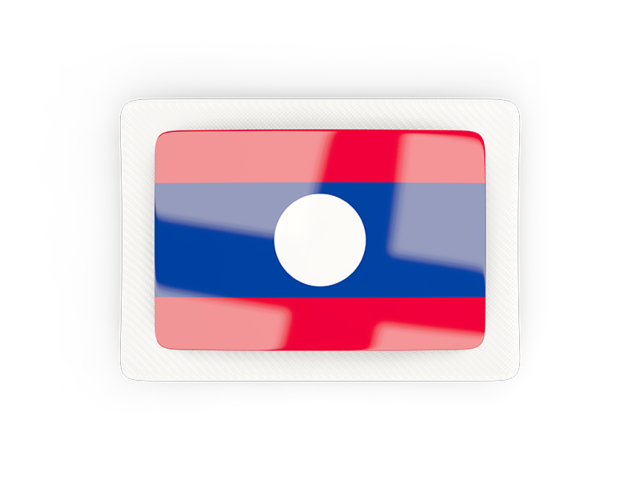 Прямоугольная карбоновая иконка. Скачать флаг. Лаос