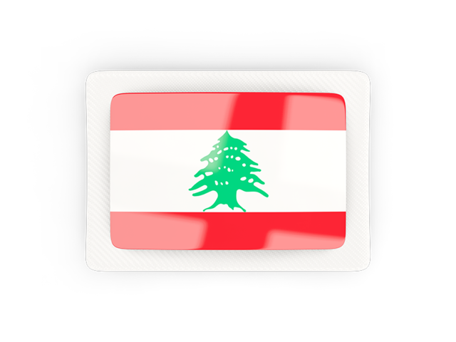 Rectangular carbon icon. Download flag icon of Lebanon at PNG format