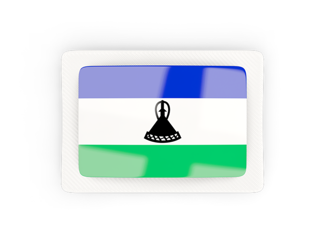 Прямоугольная карбоновая иконка. Скачать флаг. Лесото