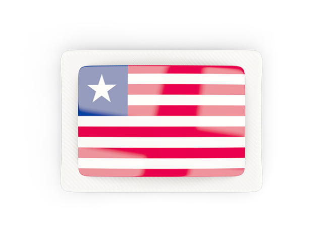 Прямоугольная карбоновая иконка. Скачать флаг. Либерия