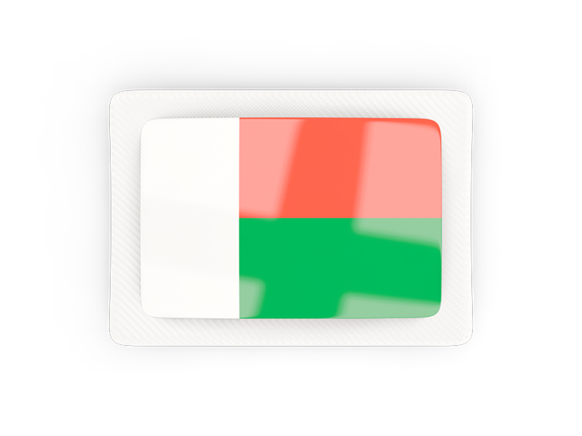 Прямоугольная карбоновая иконка. Скачать флаг. Мадагаскар