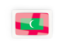 Maldives. Rectangular carbon icon. Download icon.