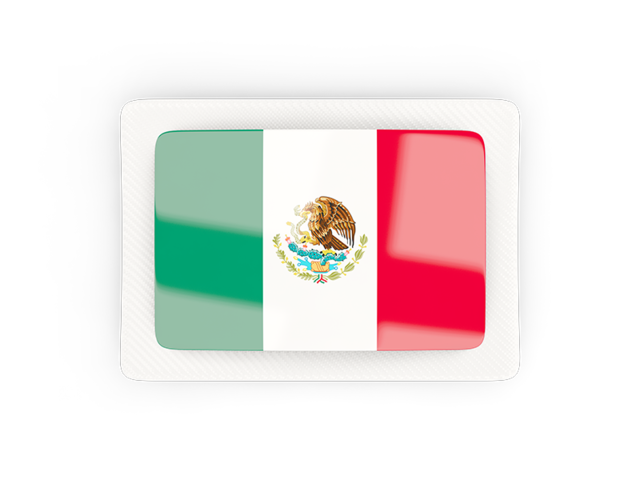 Прямоугольная карбоновая иконка. Скачать флаг. Мексика
