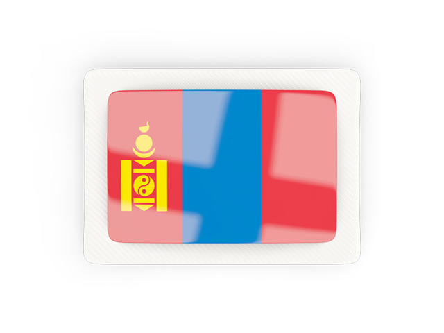 Прямоугольная карбоновая иконка. Скачать флаг. Монголия