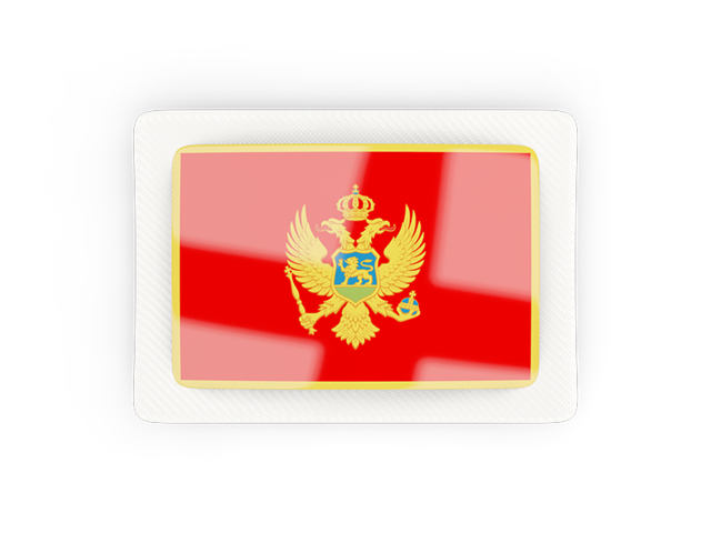 Прямоугольная карбоновая иконка. Скачать флаг. Черногория