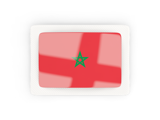 Прямоугольная карбоновая иконка. Скачать флаг. Марокко