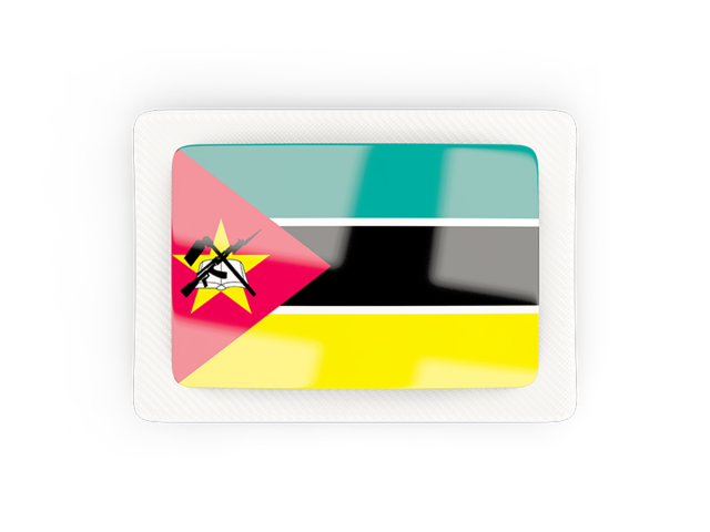 Rectangular carbon icon. Download flag icon of Mozambique at PNG format