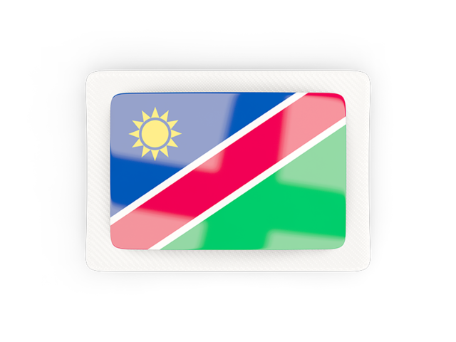 Прямоугольная карбоновая иконка. Скачать флаг. Намибия
