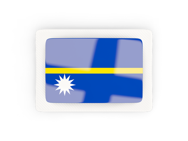 Прямоугольная карбоновая иконка. Скачать флаг. Науру