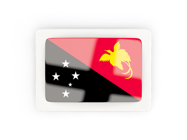 Прямоугольная карбоновая иконка. Скачать флаг. Папуа — Новая Гвинея