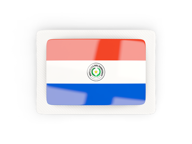 Прямоугольная карбоновая иконка. Скачать флаг. Парагвай