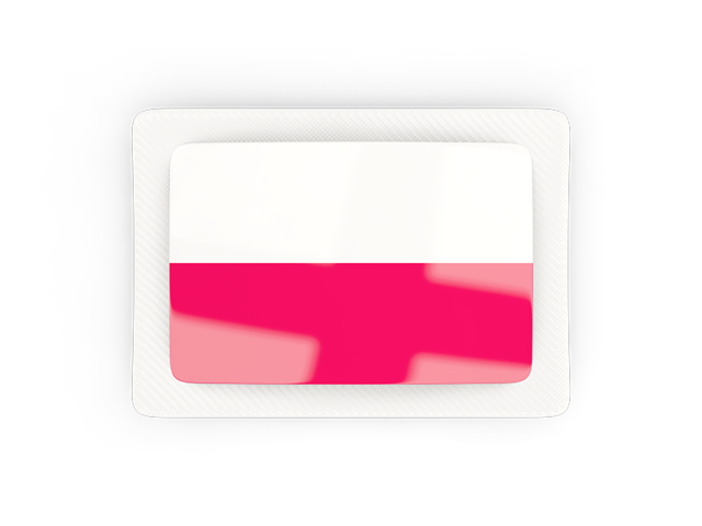 Rectangular carbon icon. Download flag icon of Poland at PNG format