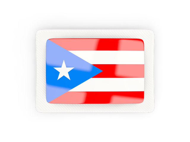 Прямоугольная карбоновая иконка. Скачать флаг. Пуэрто-Рико