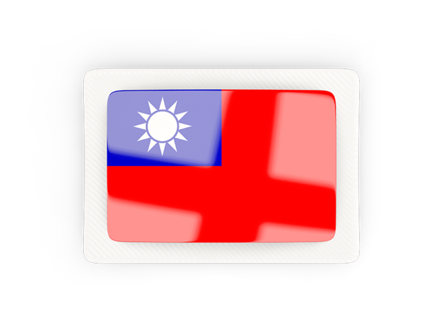 Прямоугольная карбоновая иконка. Скачать флаг. Тайвань