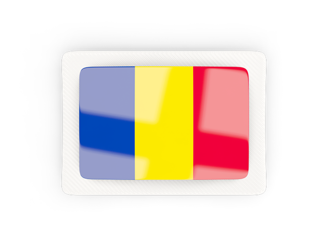 Прямоугольная карбоновая иконка. Скачать флаг. Румыния