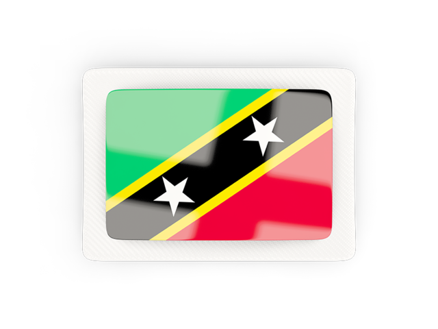 Прямоугольная карбоновая иконка. Скачать флаг. Сент-Китс и Невис