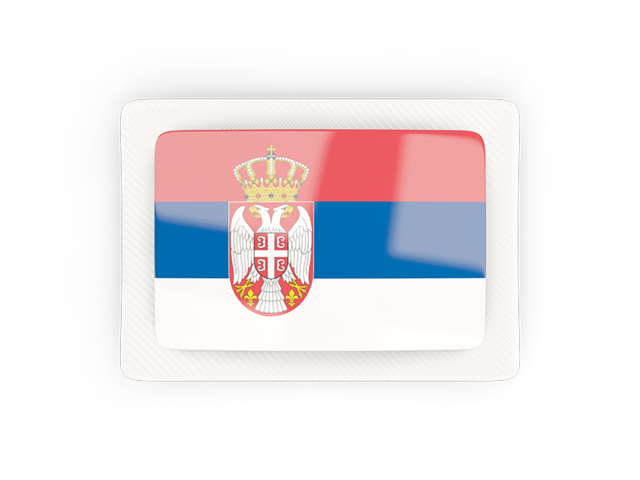 Rectangular carbon icon. Download flag icon of Serbia at PNG format