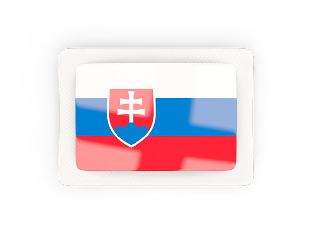 Прямоугольная карбоновая иконка. Скачать флаг. Словакия
