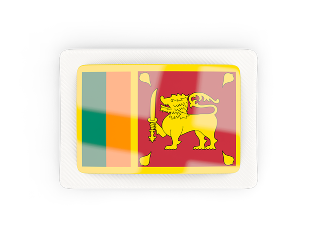 Прямоугольная карбоновая иконка. Скачать флаг. Шри-Ланка