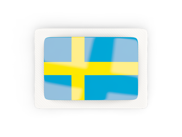 Прямоугольная карбоновая иконка. Скачать флаг. Швеция