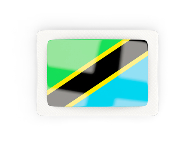Прямоугольная карбоновая иконка. Скачать флаг. Танзания
