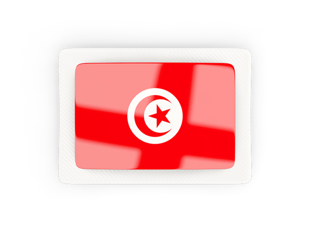 Прямоугольная карбоновая иконка. Скачать флаг. Тунис