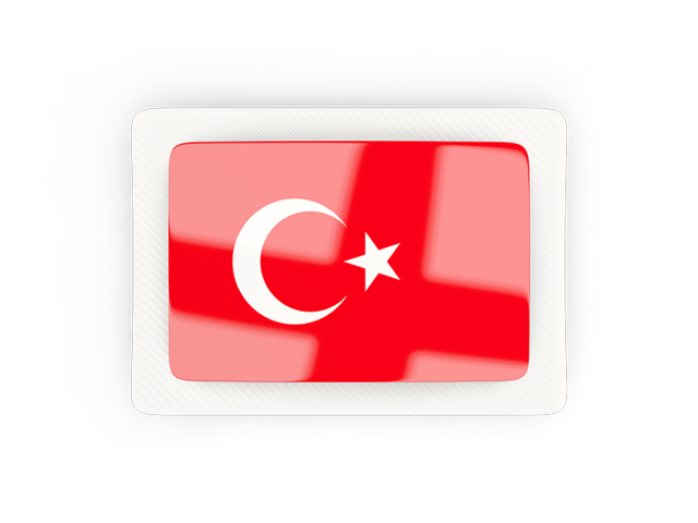 Прямоугольная карбоновая иконка. Скачать флаг. Турция