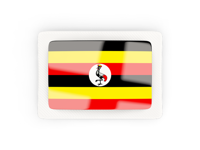 Rectangular carbon icon. Download flag icon of Uganda at PNG format