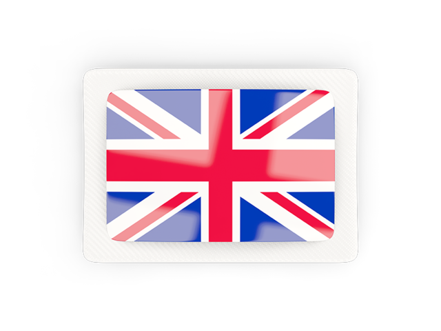 Прямоугольная карбоновая иконка. Скачать флаг. Великобритания