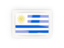 Uruguay. Rectangular carbon icon. Download icon.