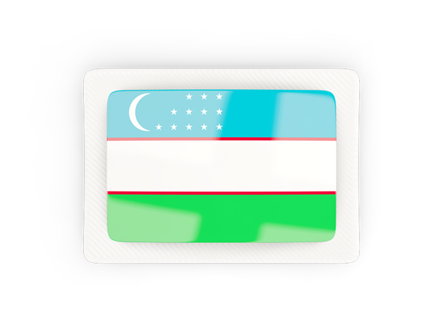 Прямоугольная карбоновая иконка. Скачать флаг. Узбекистан