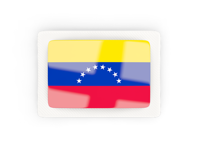 Прямоугольная карбоновая иконка. Скачать флаг. Венесуэла