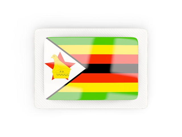 Прямоугольная карбоновая иконка. Скачать флаг. Зимбабве