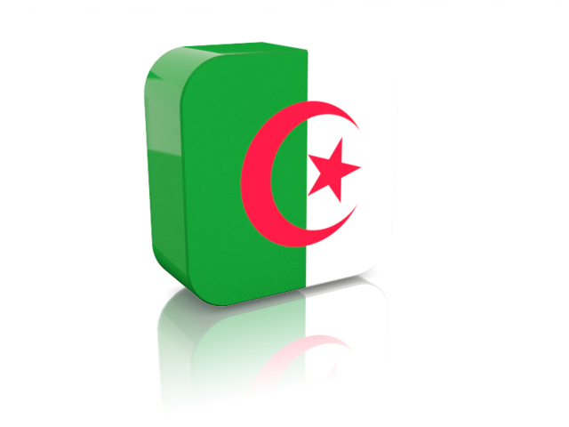 Rectangular icon. Download flag icon of Algeria at PNG format