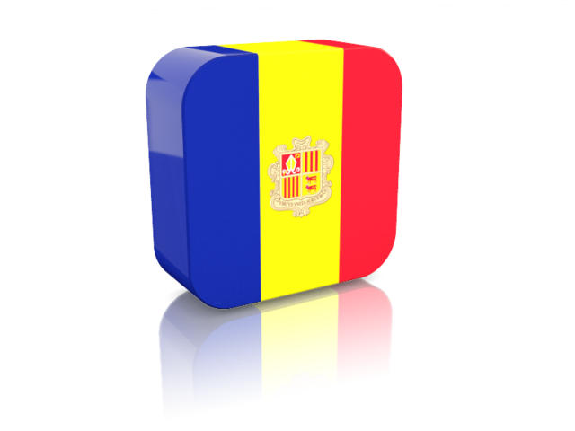 Rectangular icon. Download flag icon of Andorra at PNG format