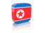 Северная Корея. Прямоугольная иконка. Скачать иллюстрацию.