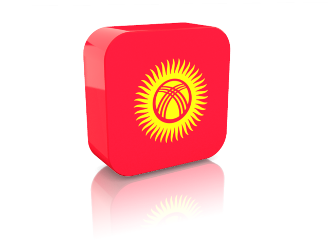 Rectangular icon. Download flag icon of Kyrgyzstan at PNG format