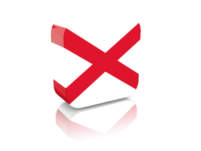 Rectangular icon. Download flag icon of Alabama