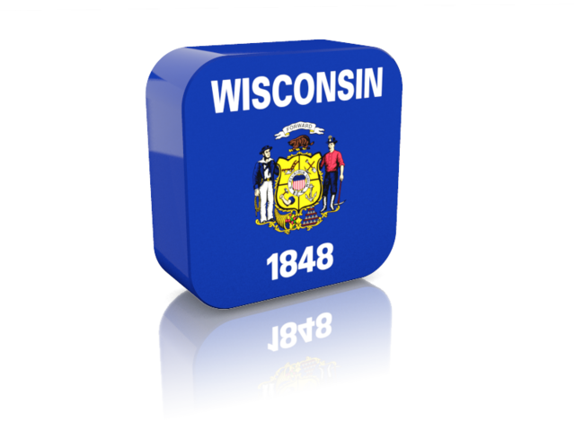 Rectangular icon. Download flag icon of Wisconsin