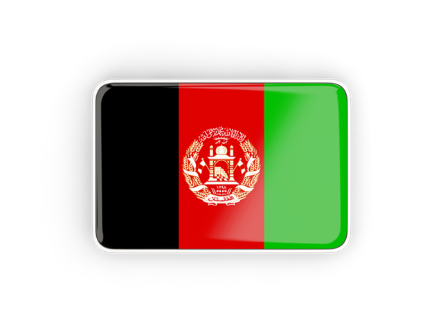 Rectangular icon with frame. Download flag icon of Afghanistan at PNG format