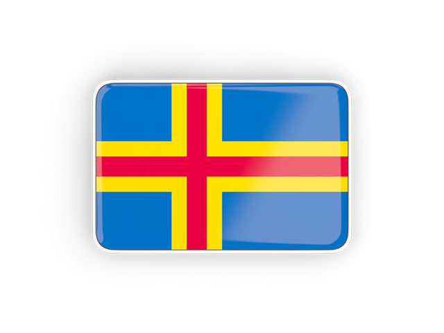 Rectangular icon with frame. Download flag icon of Aland Islands at PNG format