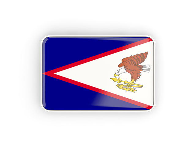 Прямоугольная иконка с рамкой. Скачать флаг. Американское Самоа