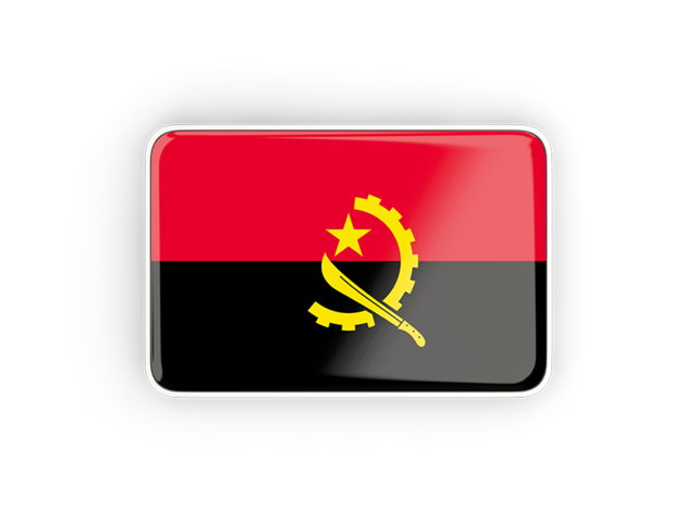 Прямоугольная иконка с рамкой. Скачать флаг. Ангола