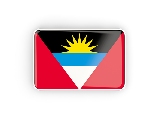 Rectangular icon with frame. Download flag icon of Antigua and Barbuda at PNG format