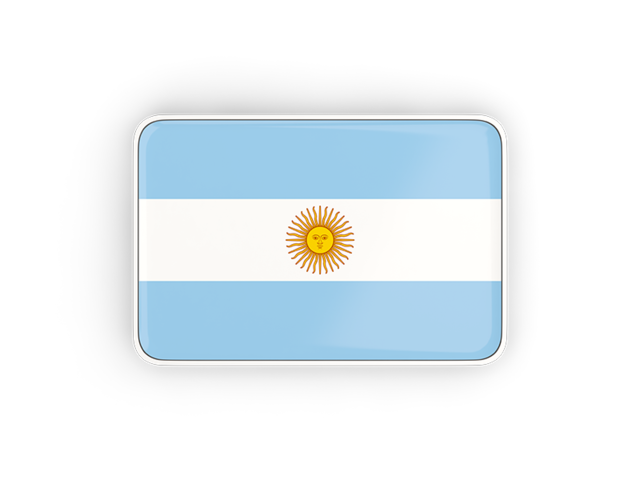 Прямоугольная иконка с рамкой. Скачать флаг. Аргентина