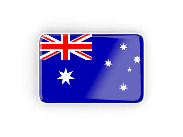 Rectangular icon with frame. Download flag icon of Australia at PNG format