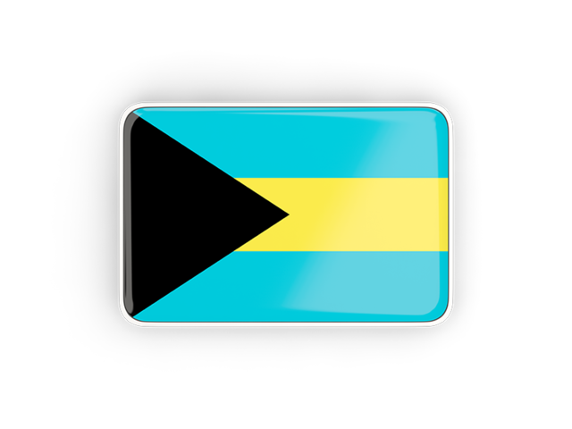 Прямоугольная иконка с рамкой. Скачать флаг. Багамские Острова